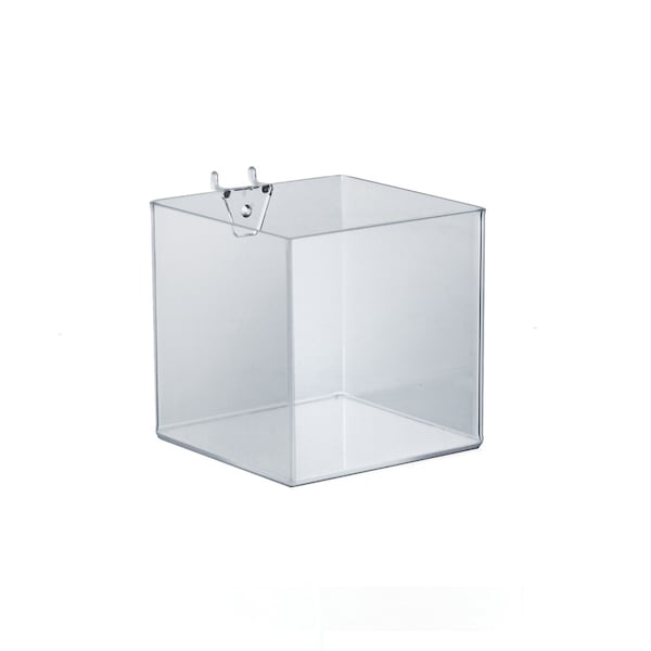 5" Cube Bin for Pegboard or Slatwall, PK4